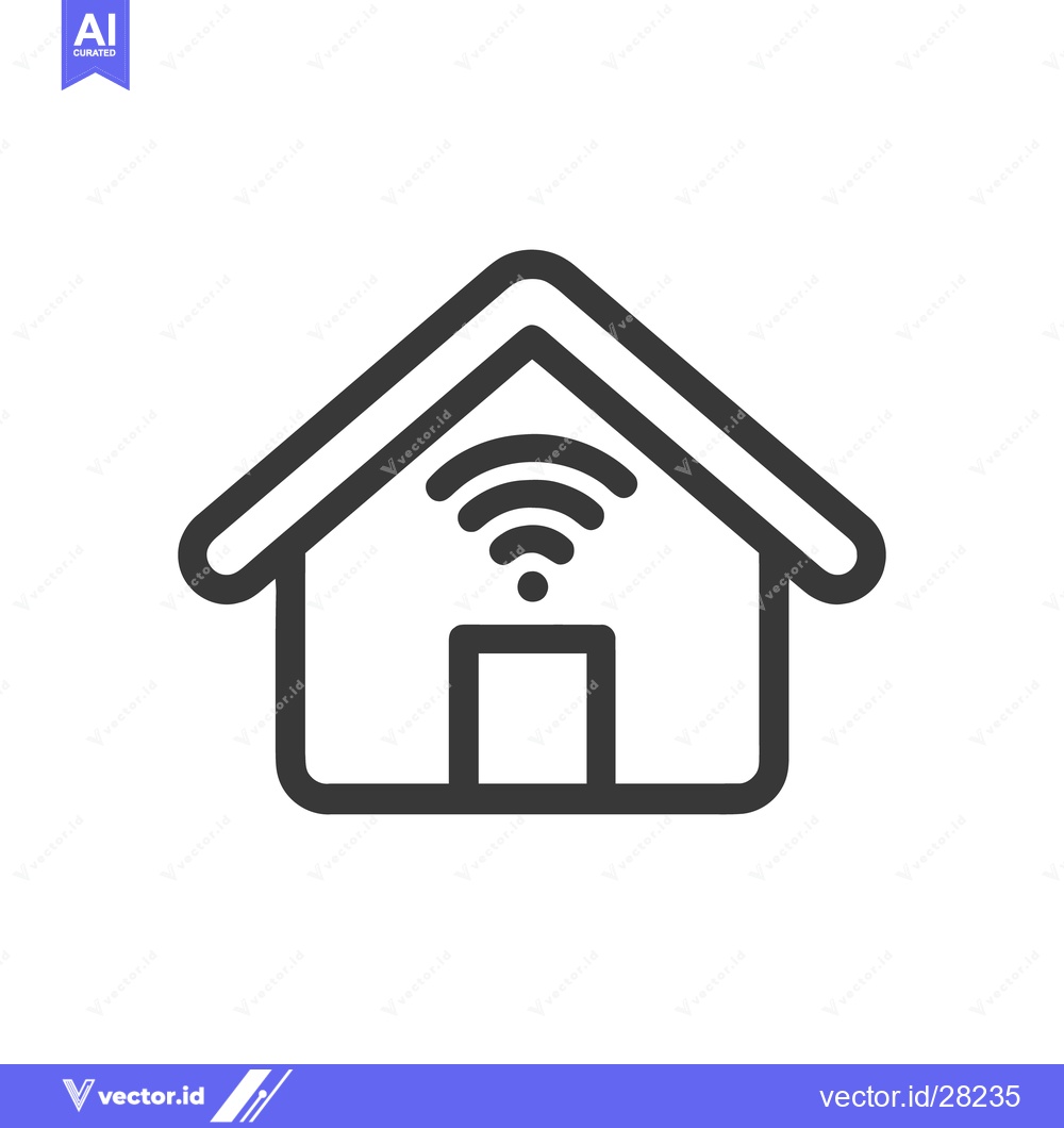 Premium Vector dari Smart Home Icon: Connected House with WiFi Symbol, Modern Design