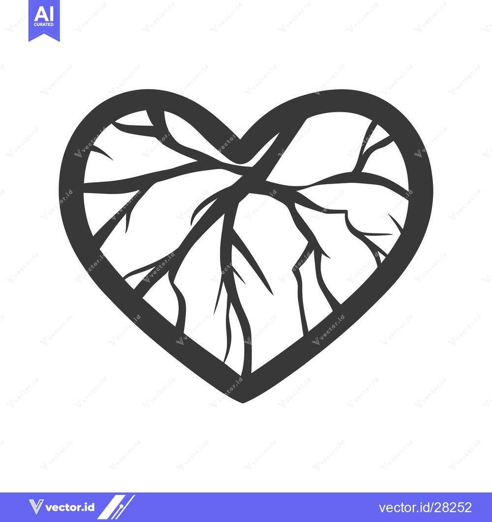 Premium Vector dari An illustrated heart contains branches and lines within its borders