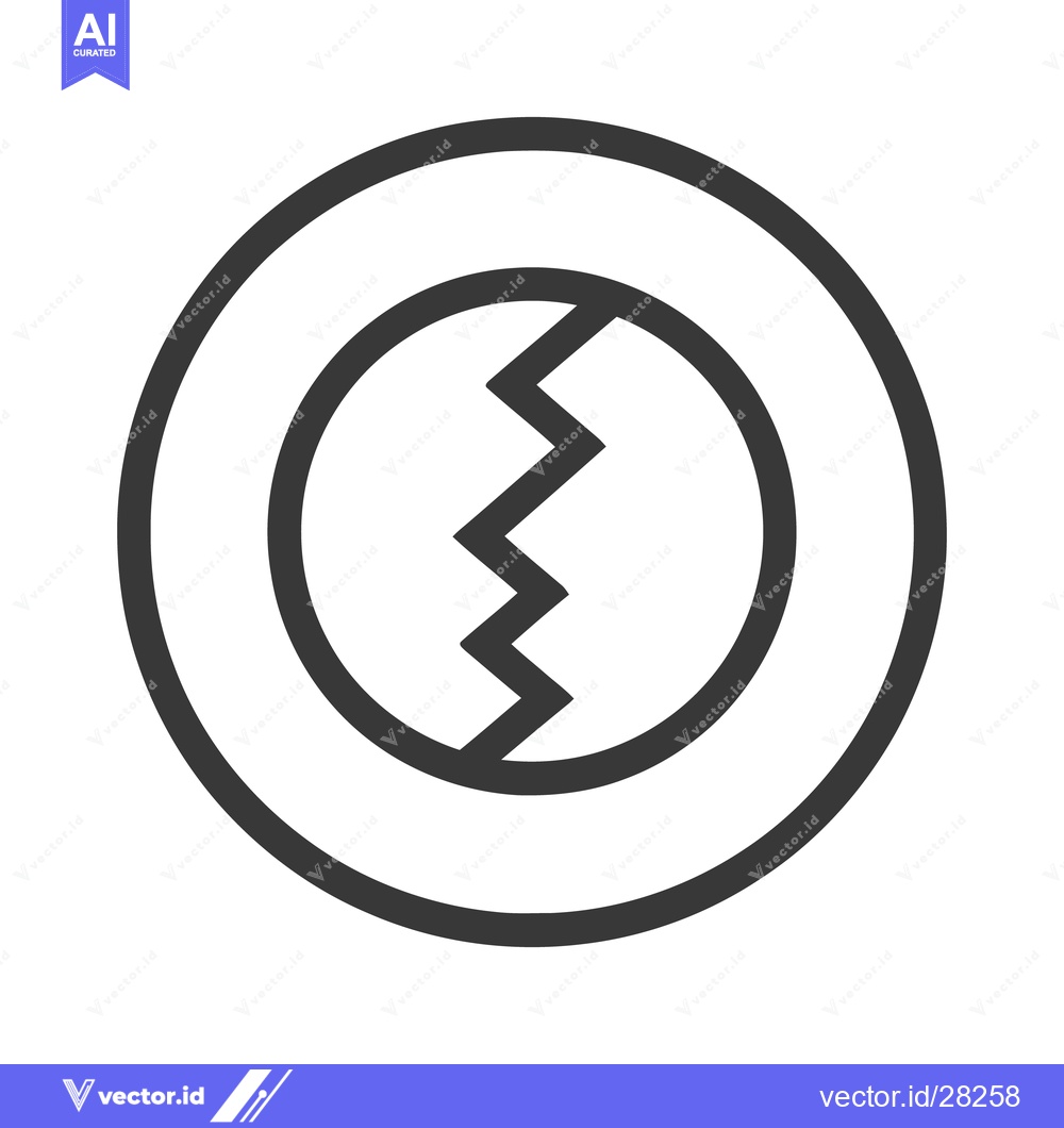 Premium Vector dari Abstract Circular Icon with Zigzag Line, Minimalist Design, Dark Gray