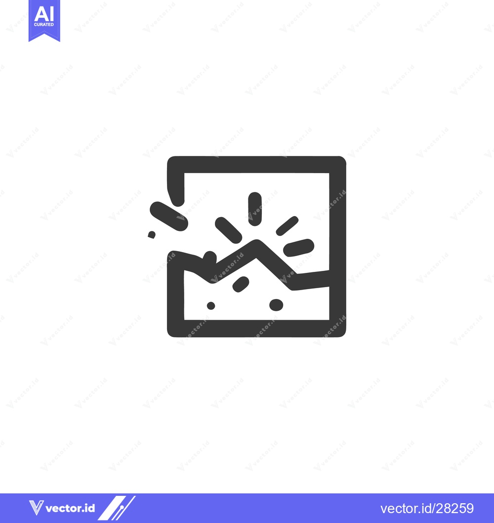 Premium Vector dari Shattered Frame: Broken Square with Debris and Light Bursts, Dark Gray