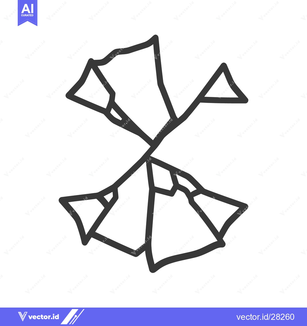 Premium Vector of A broken glass graphic features irregular shaped fragments and lines