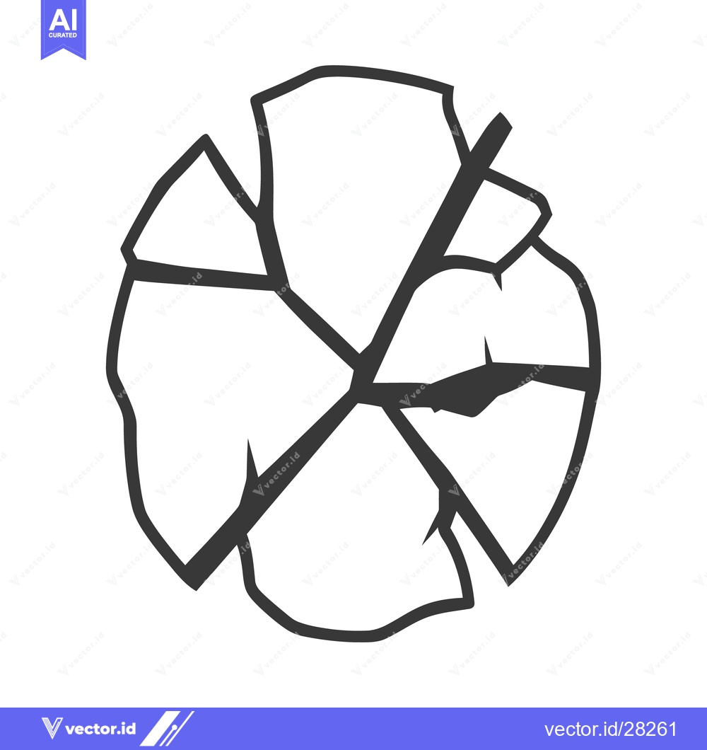 Premium Vector of An abstract illustration depicting a shattered circular broken shape