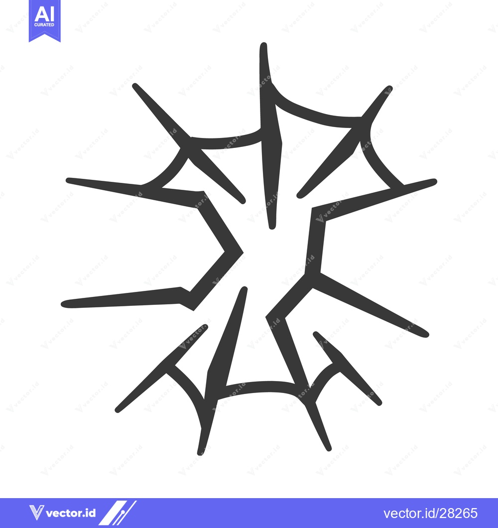 Premium Vector dari A broken glass illustration depicting cracks emanating from a center