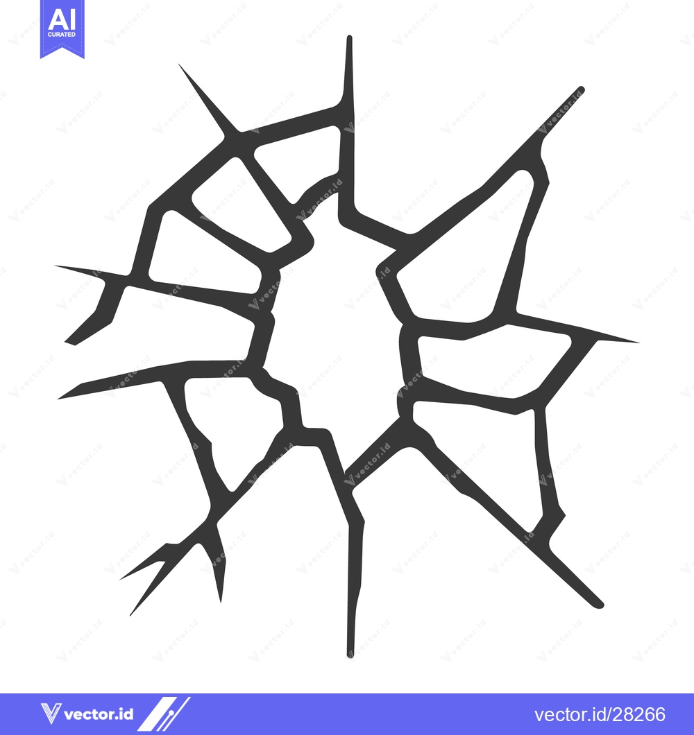 Premium Vector of The depiction shows a fractured and shattered glass effect pattern