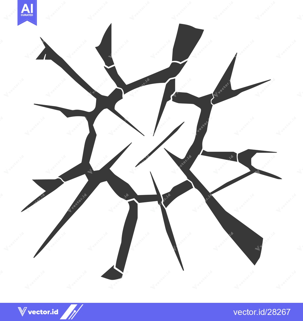 Premium Vector dari A cracked surface design depicting shattered glass or material