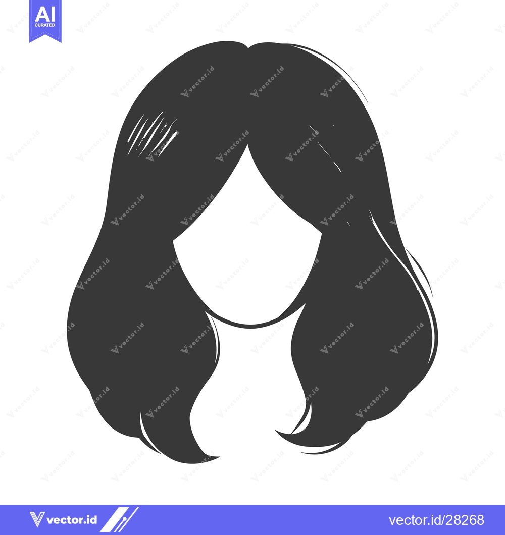 Premium Vector dari Simple black outline drawing of a female head and hair silhouette