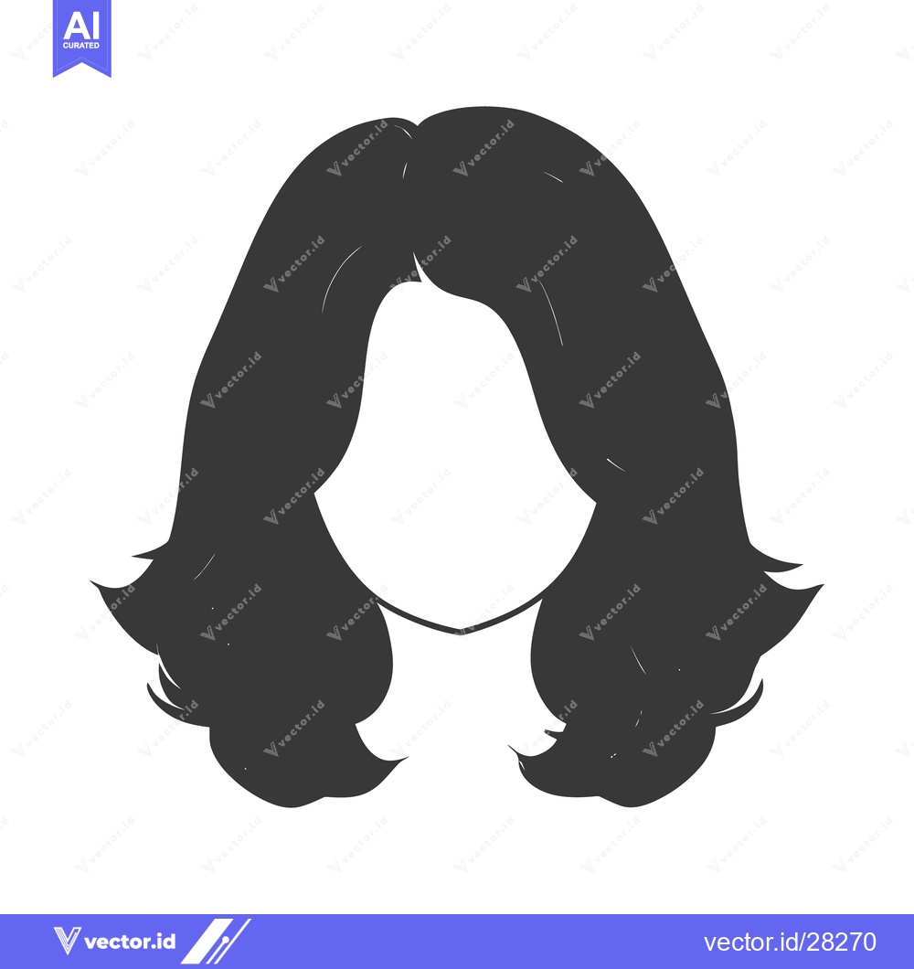 Premium Vector dari Silhouette image depicts a woman with long flowing wavy hair