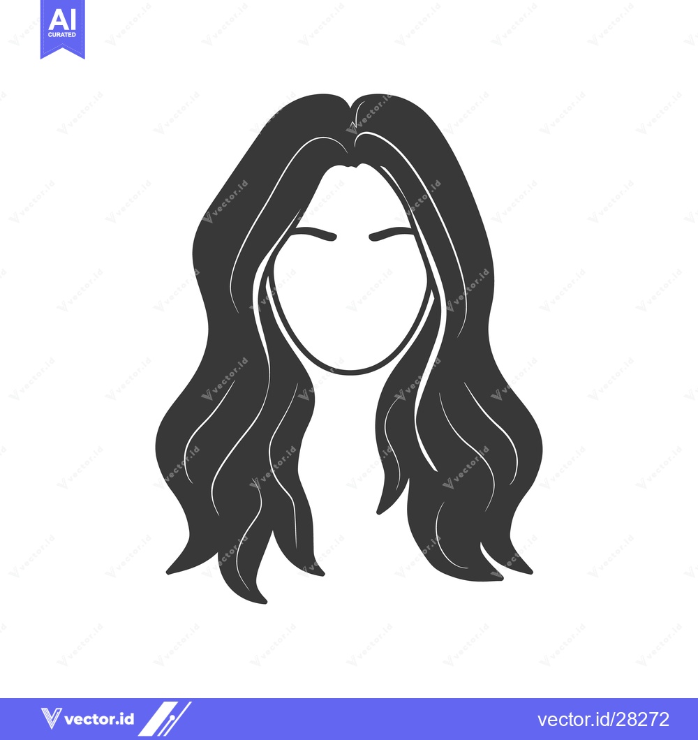 Premium Vector of A dark stylized illustration of a woman with wavy hair