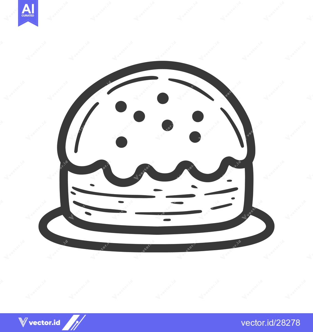 Premium Vector of A black and white drawing of a layered cake