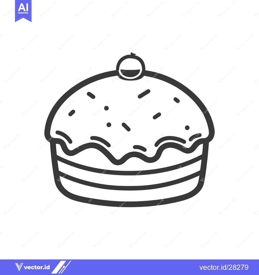 Premium Vector dari A simple line drawing of a delicious looking cupcake