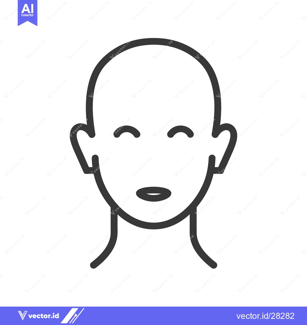 Premium Vector dari A minimalist line drawing of a serene human face