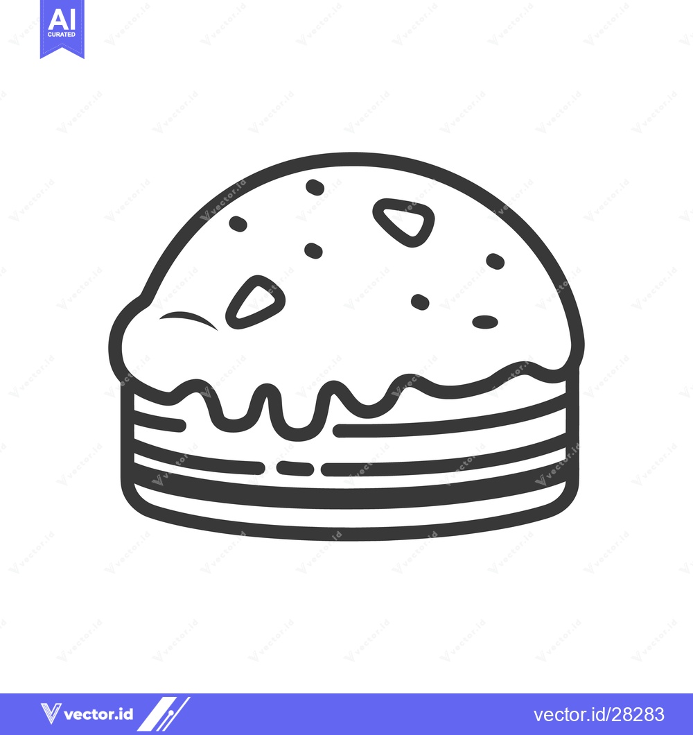 Premium Vector dari A graphic depiction of a layered cake with frosting on top