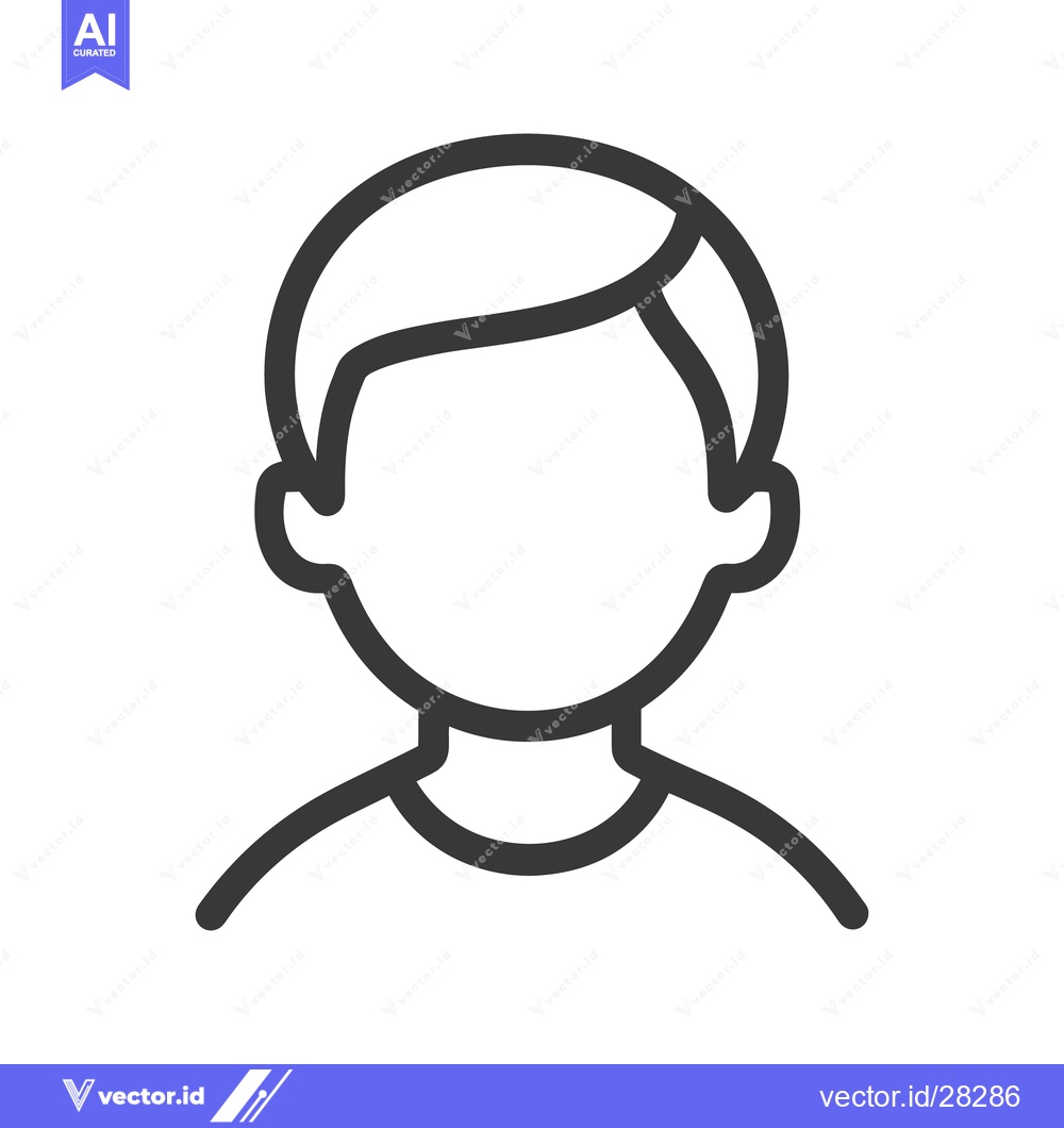 Premium Vector dari A simple outline illustration of a persons face and upper body