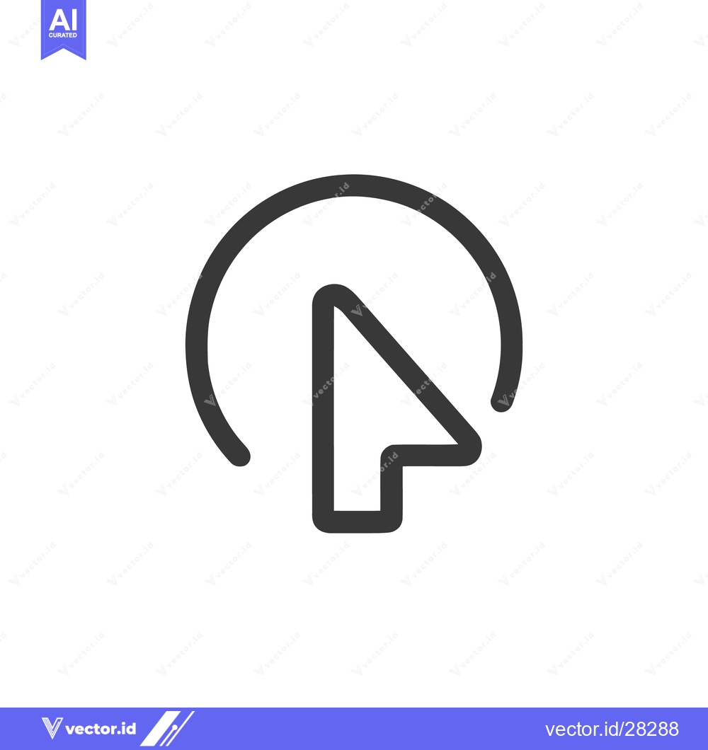 Premium Vector dari Sleek Dark Gray Cursor Icon with Circular Path on White Background