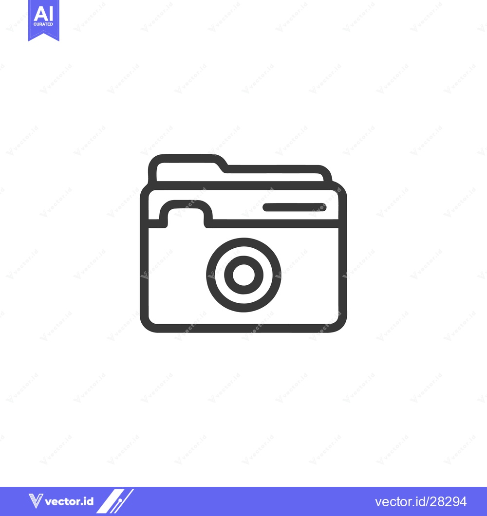 Premium Vector dari Minimalist Camera Icon: Clean Line Art on White Background