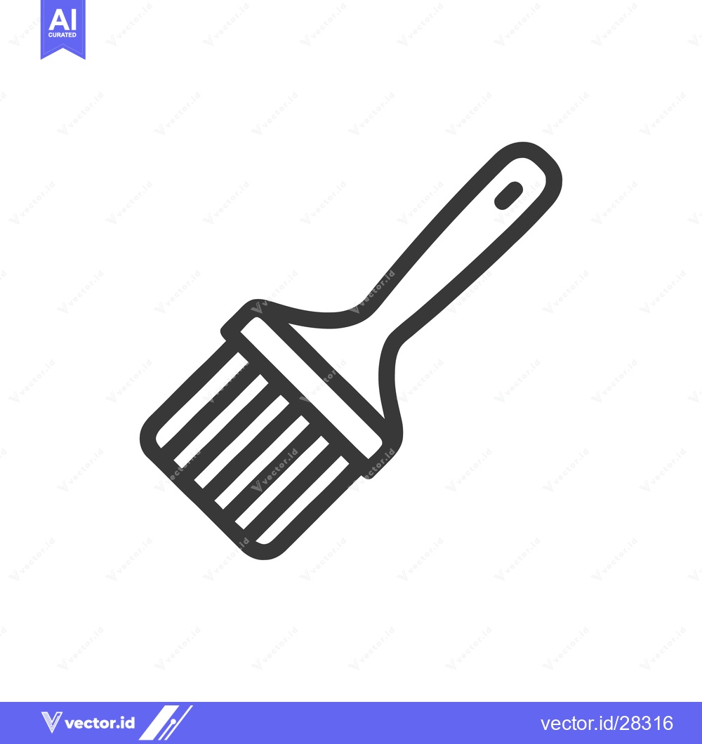 Premium Vector dari Minimalist Paint Brush Icon: Bold Outline on White Background, Art Too