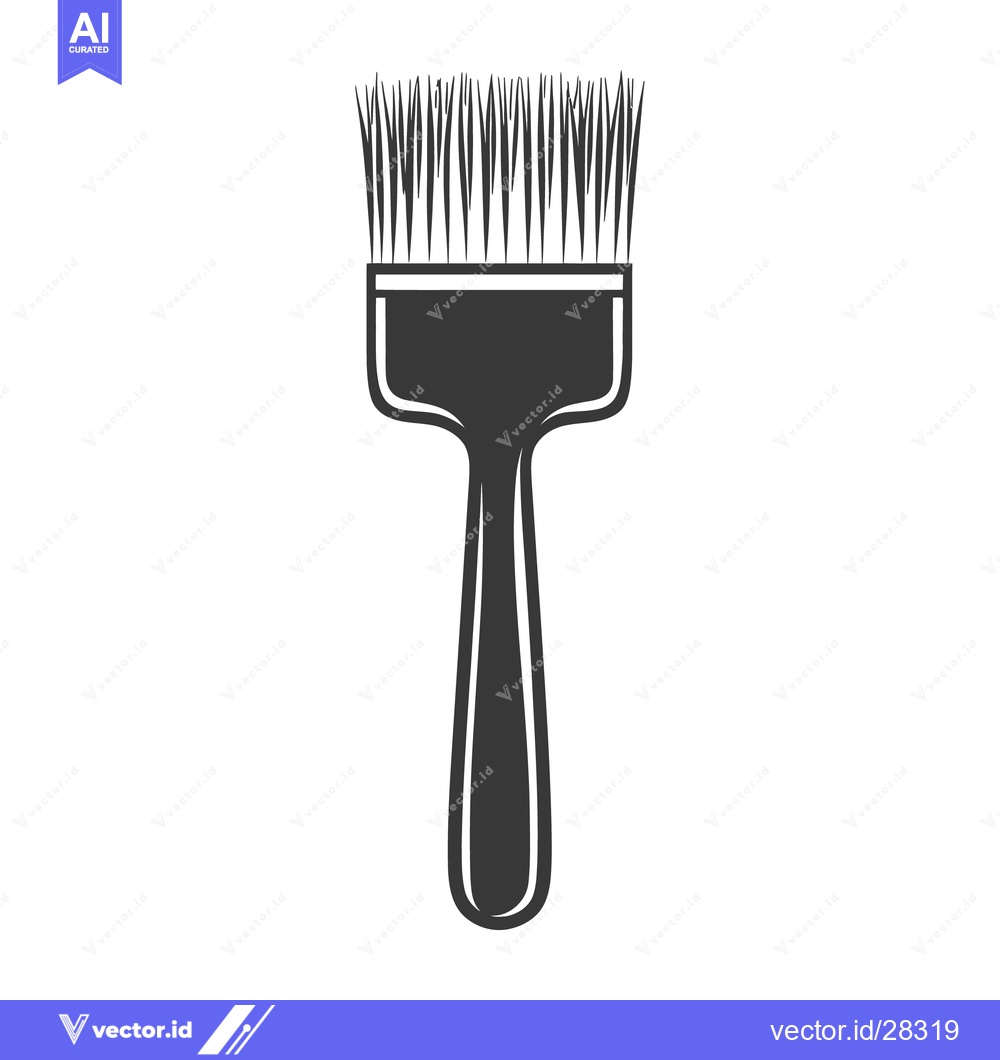 Premium Vector of A simple graphic illustration depicting a paint brush on white