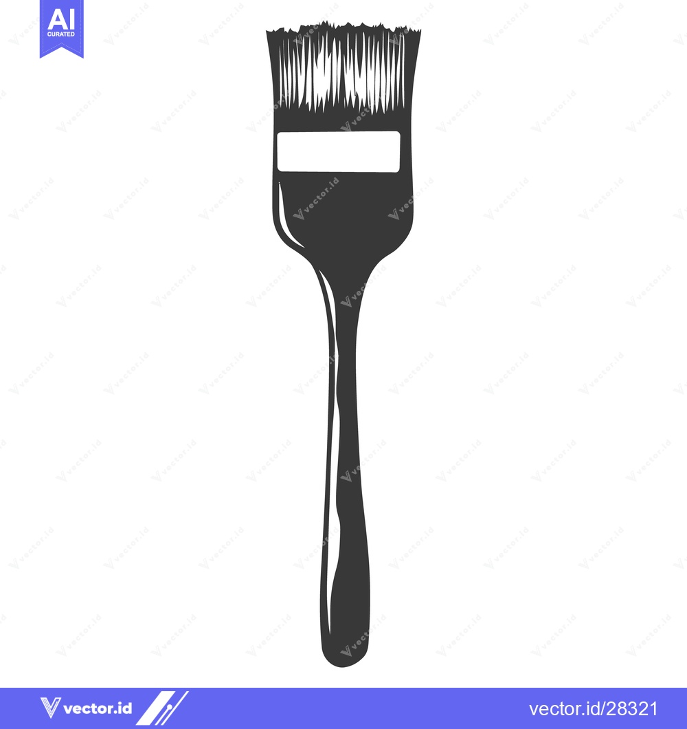 Premium Vector dari This is a monochrome image of a paint brush tool