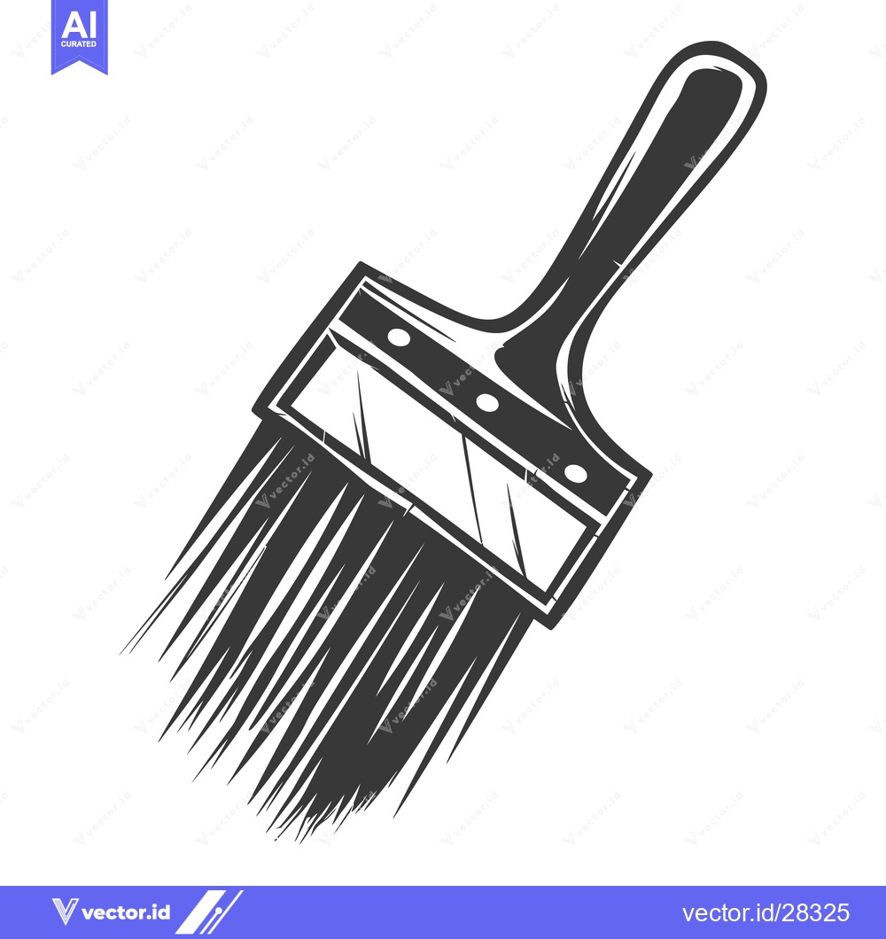 Premium Vector dari A graphic monochrome image showing a paint brush icon