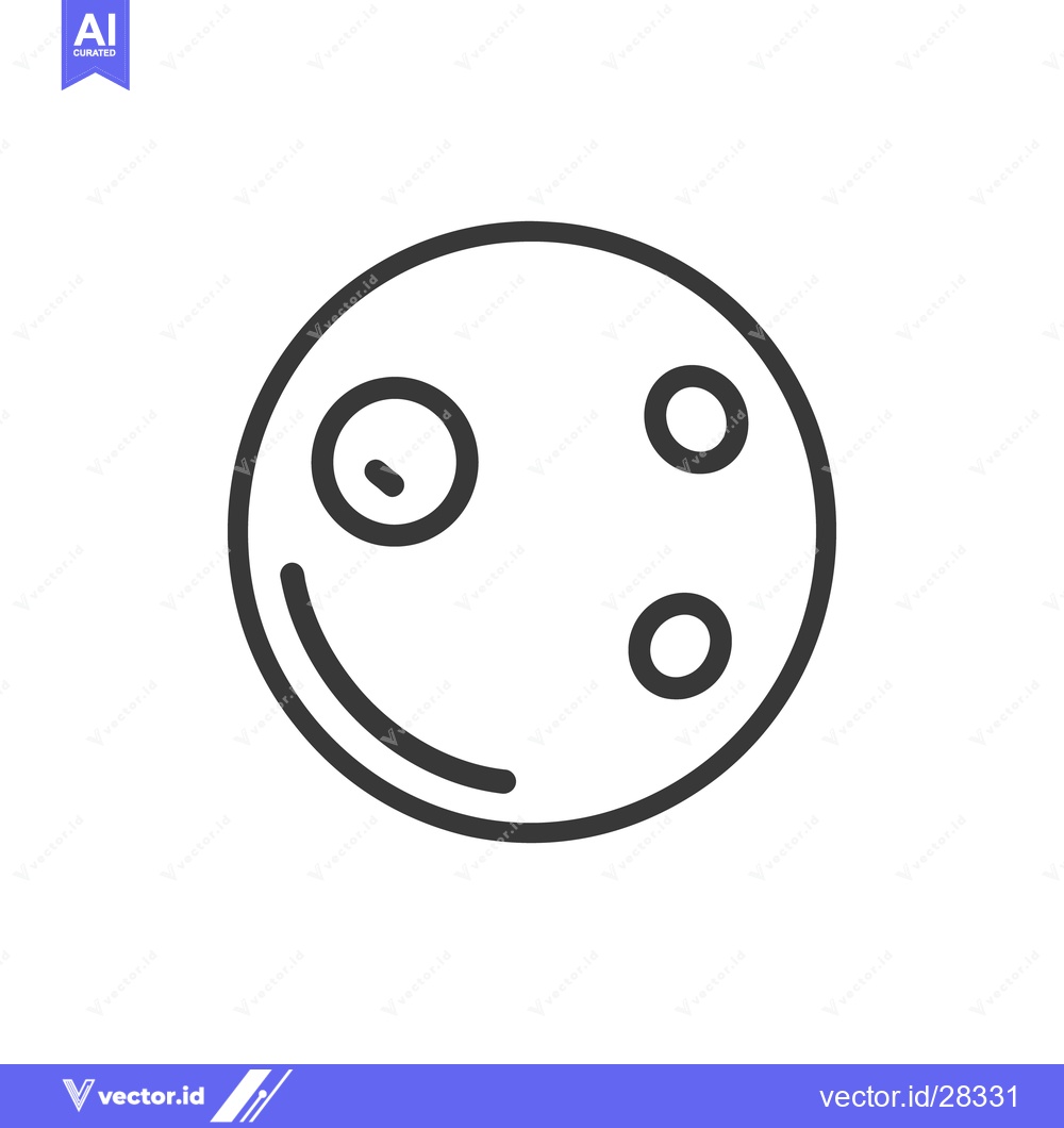 Premium Vector dari An illustrated spherical celestial body with surface markings is displ