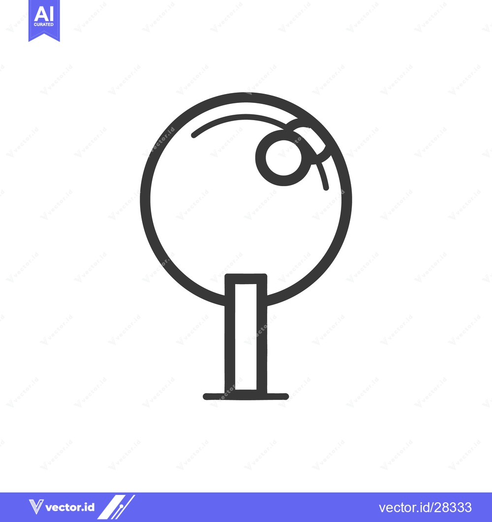 Premium Vector dari Simple minimalist illustration depicting a stylized tree with a round