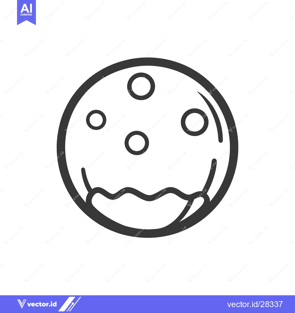 Premium Vector dari A round baked pastry decorated with dots and a wavy edge