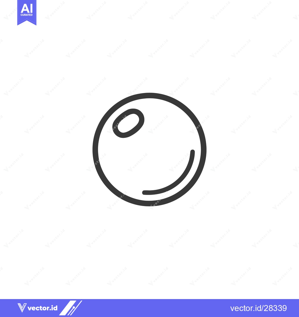 Premium Vector dari Simple Line Art: Round Shape with Oval Detail and Curve