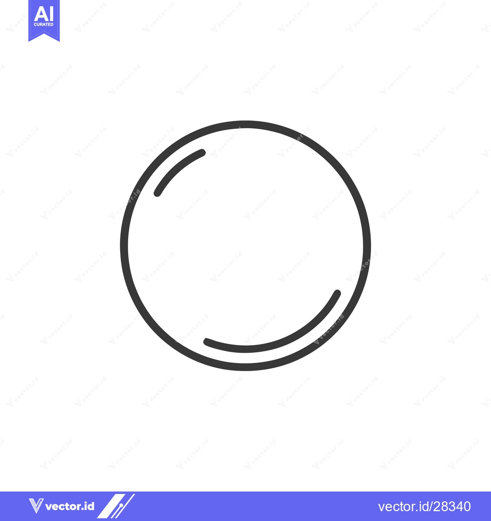 Premium Vector of Minimalist Circle Outline with Inner Arc on White Background