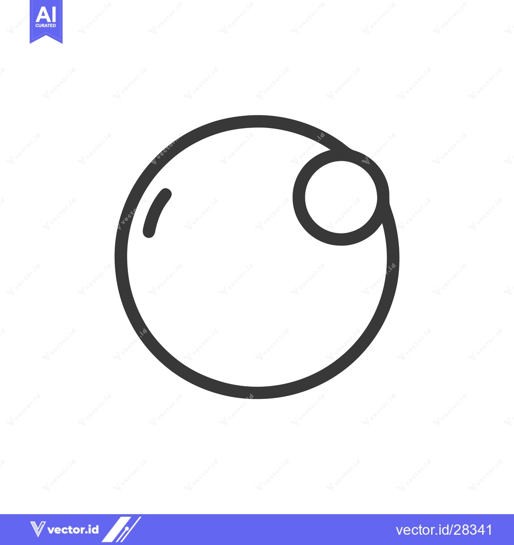 Premium Vector of Minimalist Icon of a Planet with a Moon Orbiting