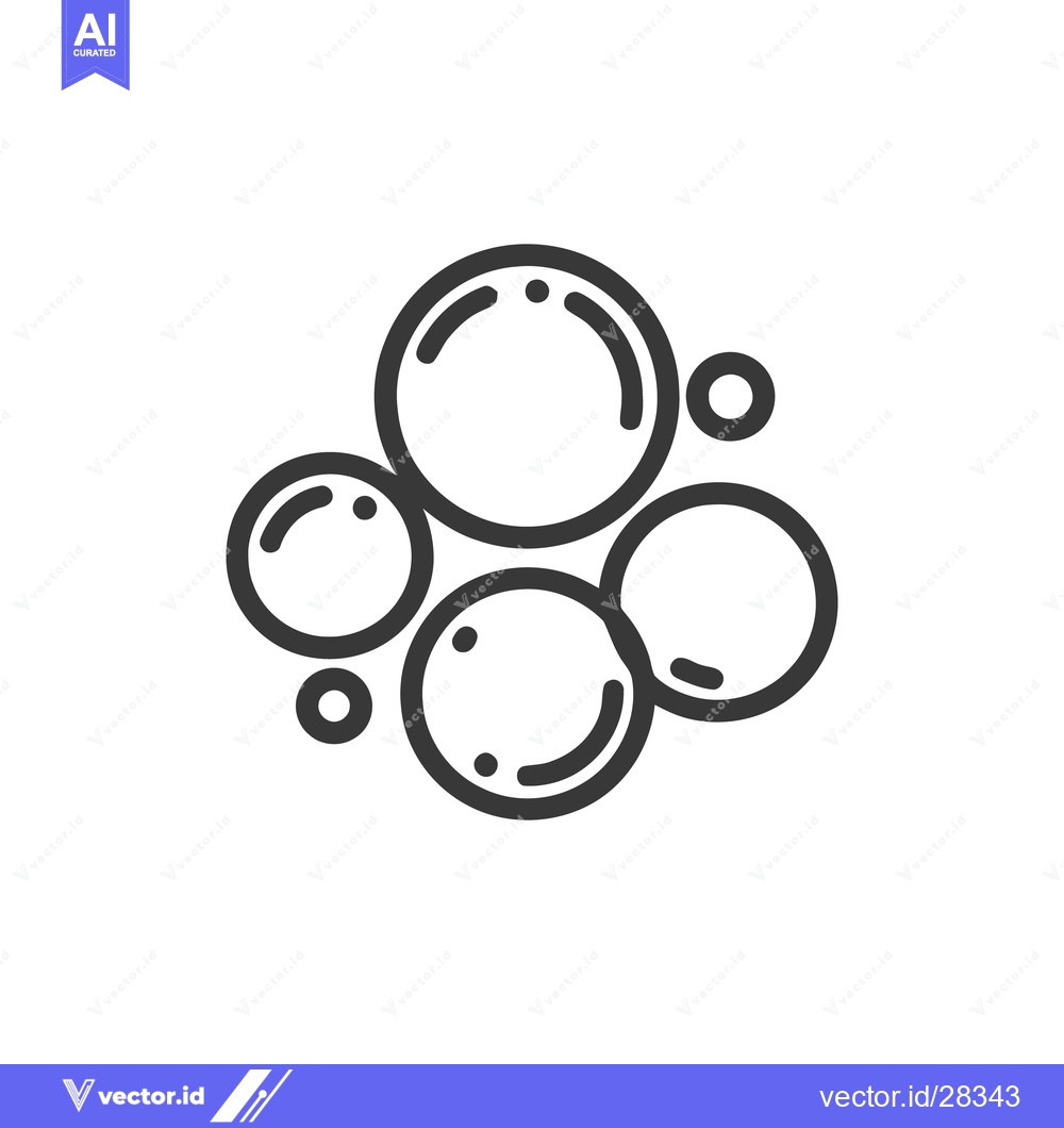 Premium Vector dari Minimalist Bubble Cluster Icon: Clean Line Art on White Background