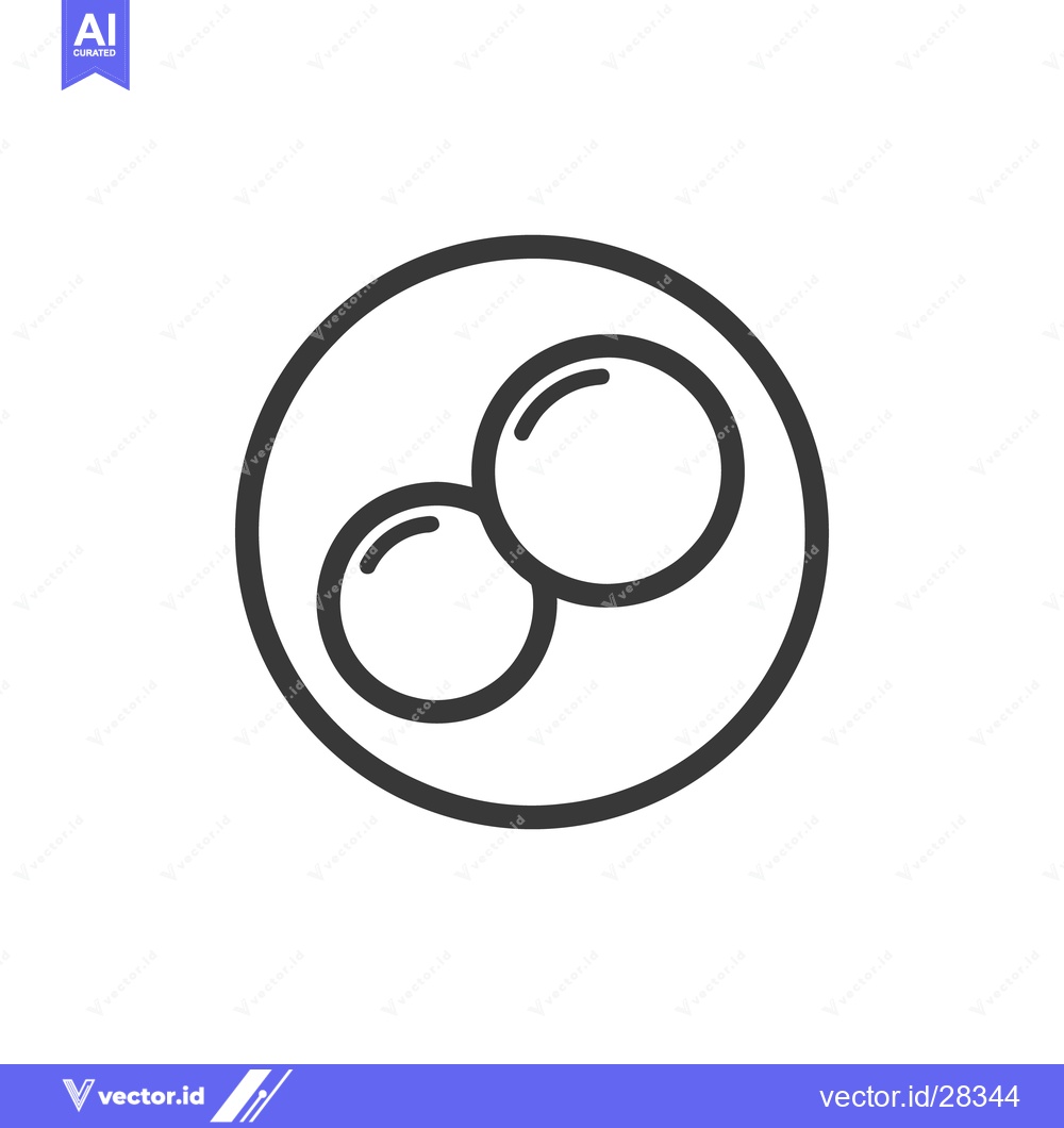 Premium Vector dari Minimalist Icon of Two Eggs in a Pan, Black Outline on White Backgroun