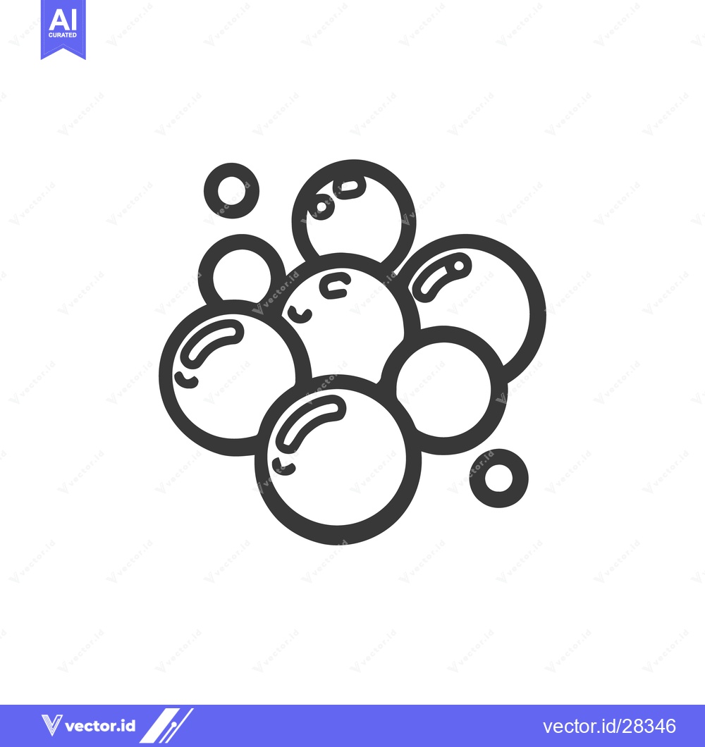 Premium Vector of Minimalist Bubble Cluster Icon: Clean Line Art on White Background