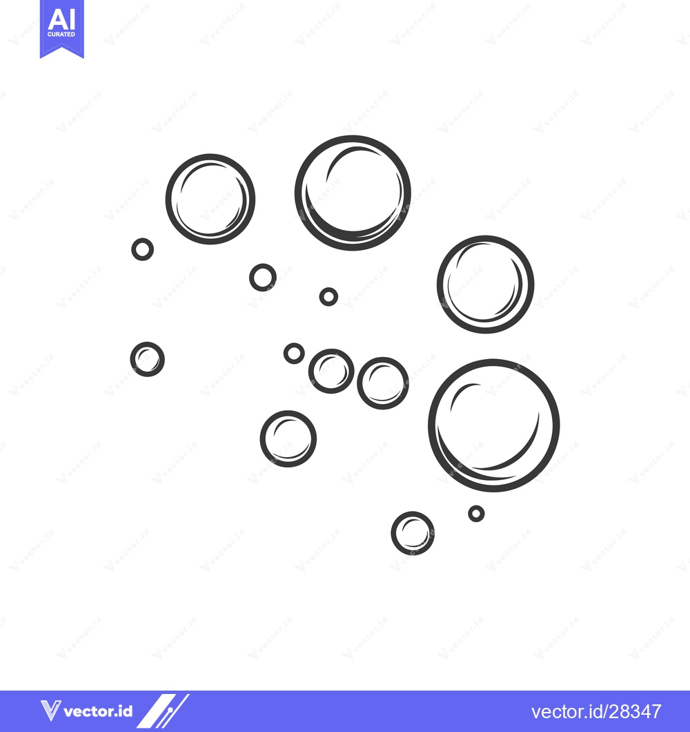 Premium Vector dari A collection of simple bubbles floating in a white background scene