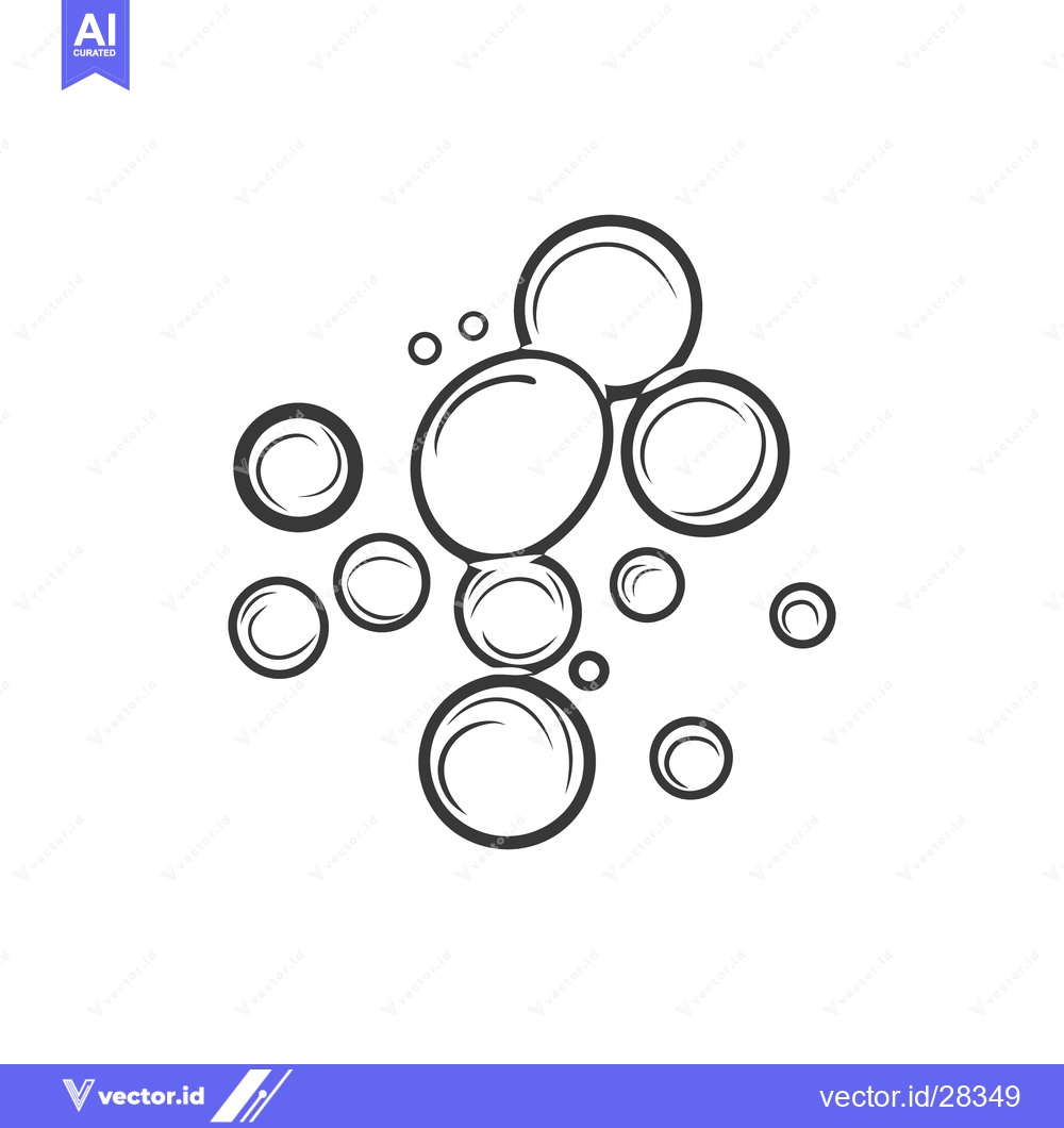 Premium Vector dari Numerous varying sized circular bubbles are clustered in a white space