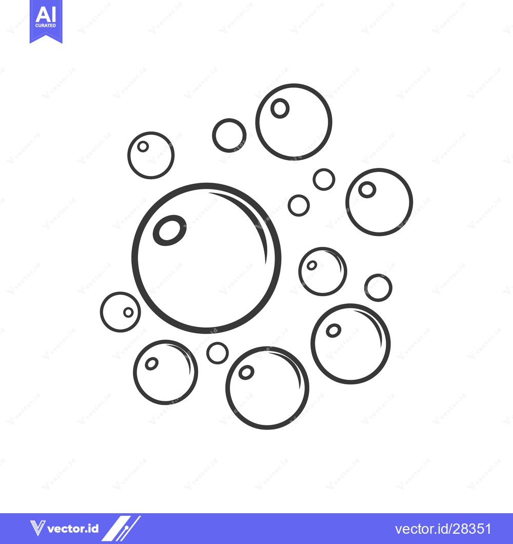 Premium Vector of Illustration depicting a cluster of air bubbles rising upwards in the