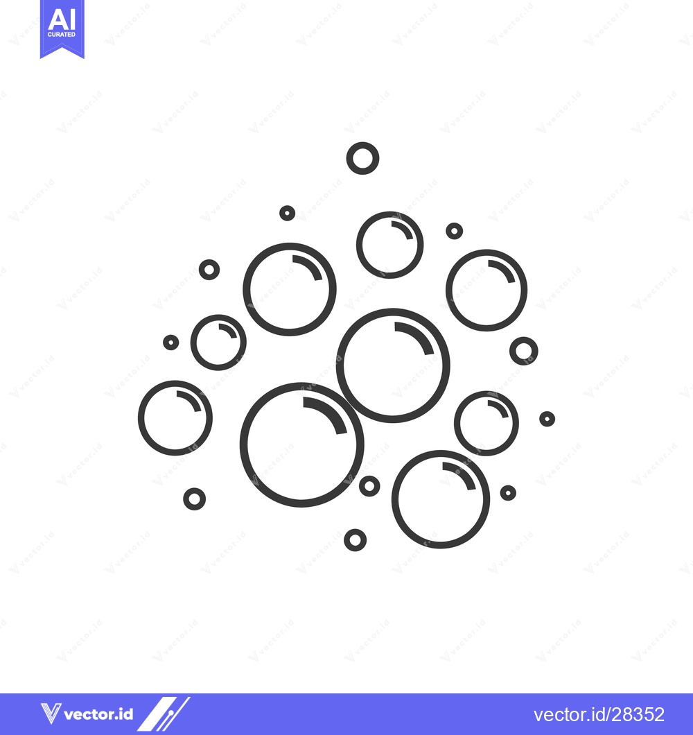 Premium Vector dari Several simple round bubbles float together against a clean white back