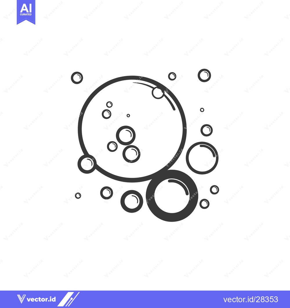 Premium Vector of Black and white illustration of multiple floating bubbles