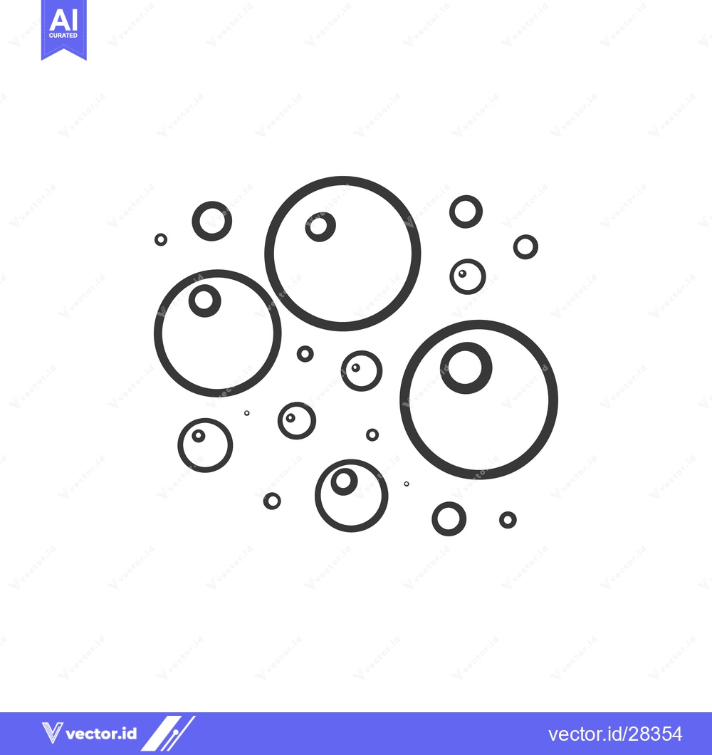 Premium Vector of Simple illustration depicts various sized circular bubbles or spheres
