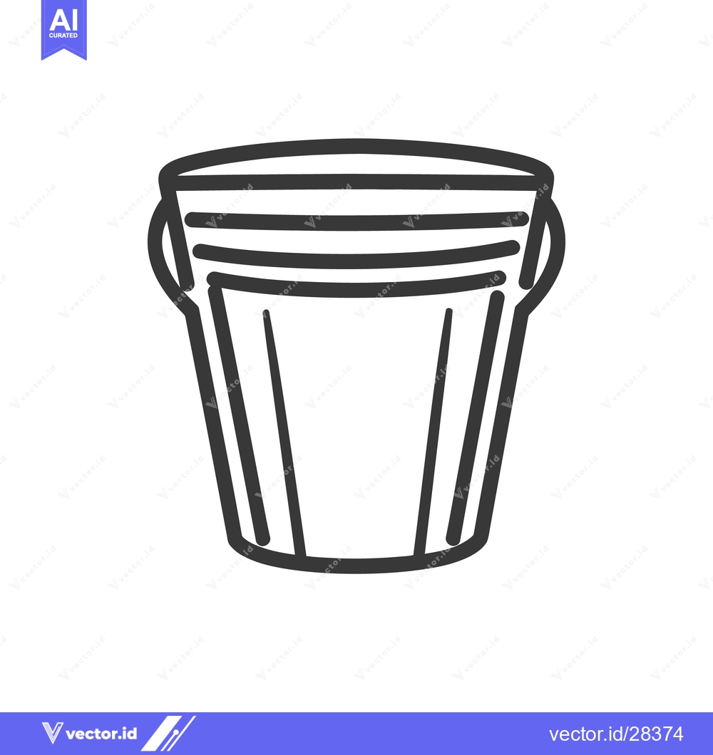 Premium Vector dari An illustrated black and white container with handles on white backgro