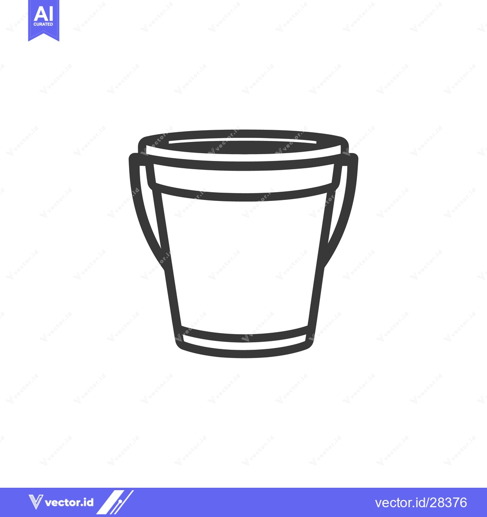 Premium Vector dari An illustration depicting a bucket with a handle and visible details