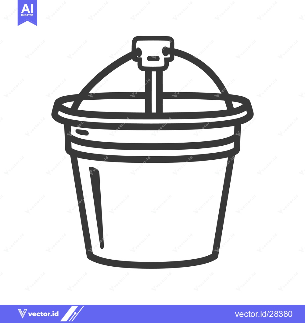 Premium Vector dari A simple illustration depicting an ice cream bucket with handle