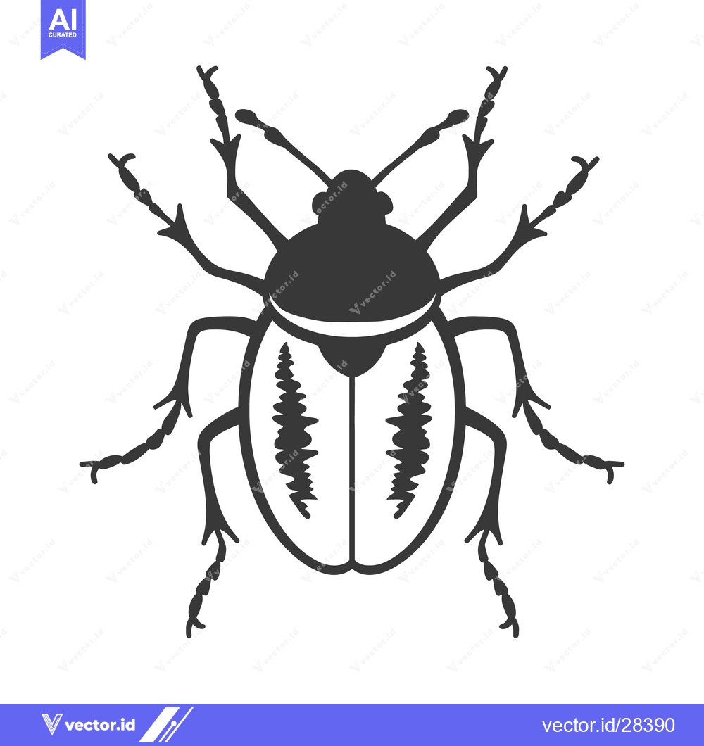 Premium Vector of Simple monochrome graphic depiction of a beetle with detail