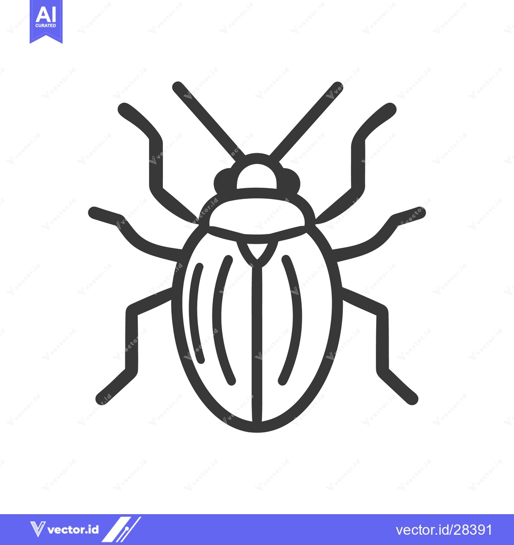Premium Vector dari A stylized black line drawing depicting an insect bug
