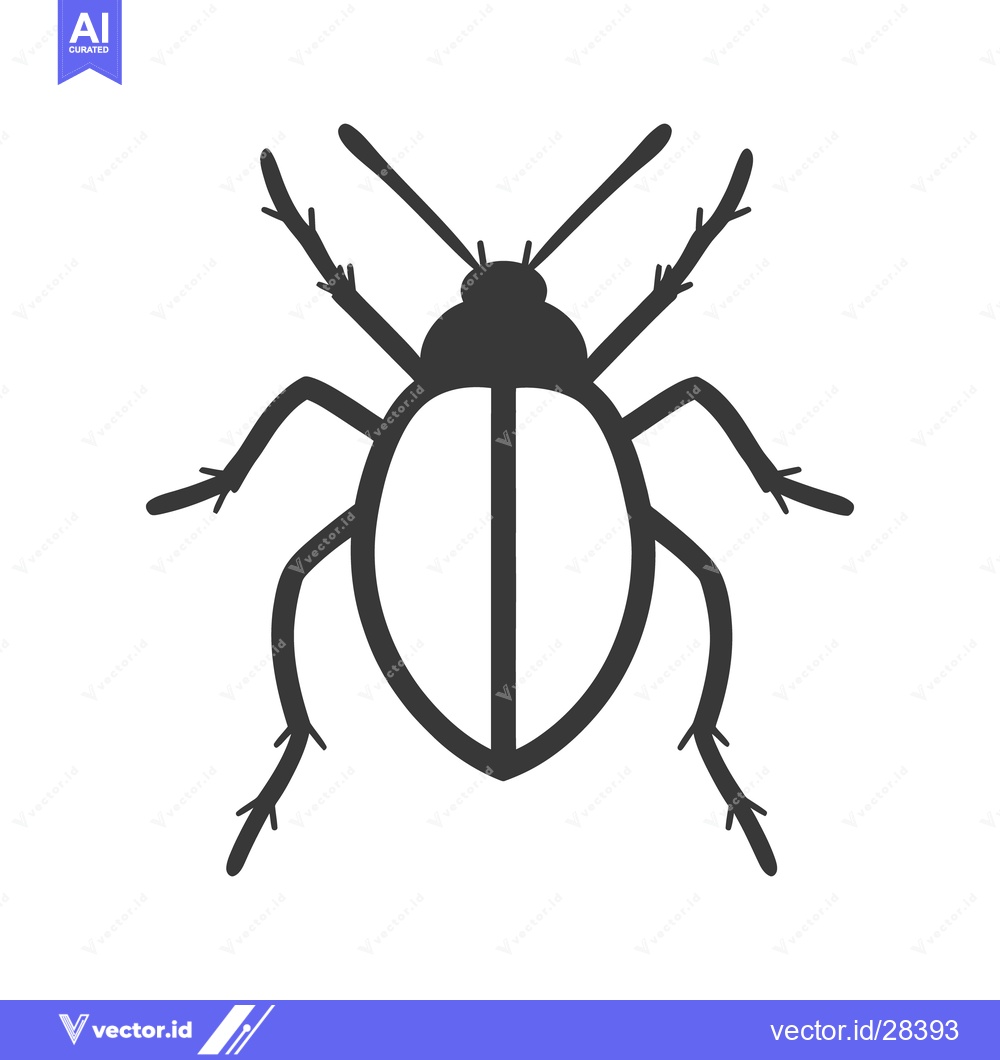 Premium Vector of An outlined graphical depiction of an insect on a white background