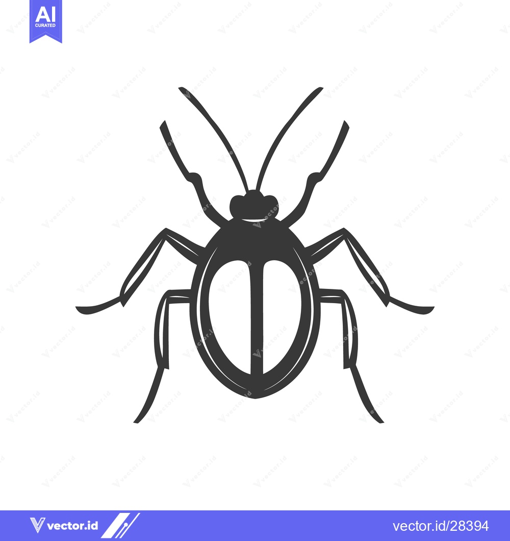 Premium Vector dari A black and white illustration depicts a small insect with legs