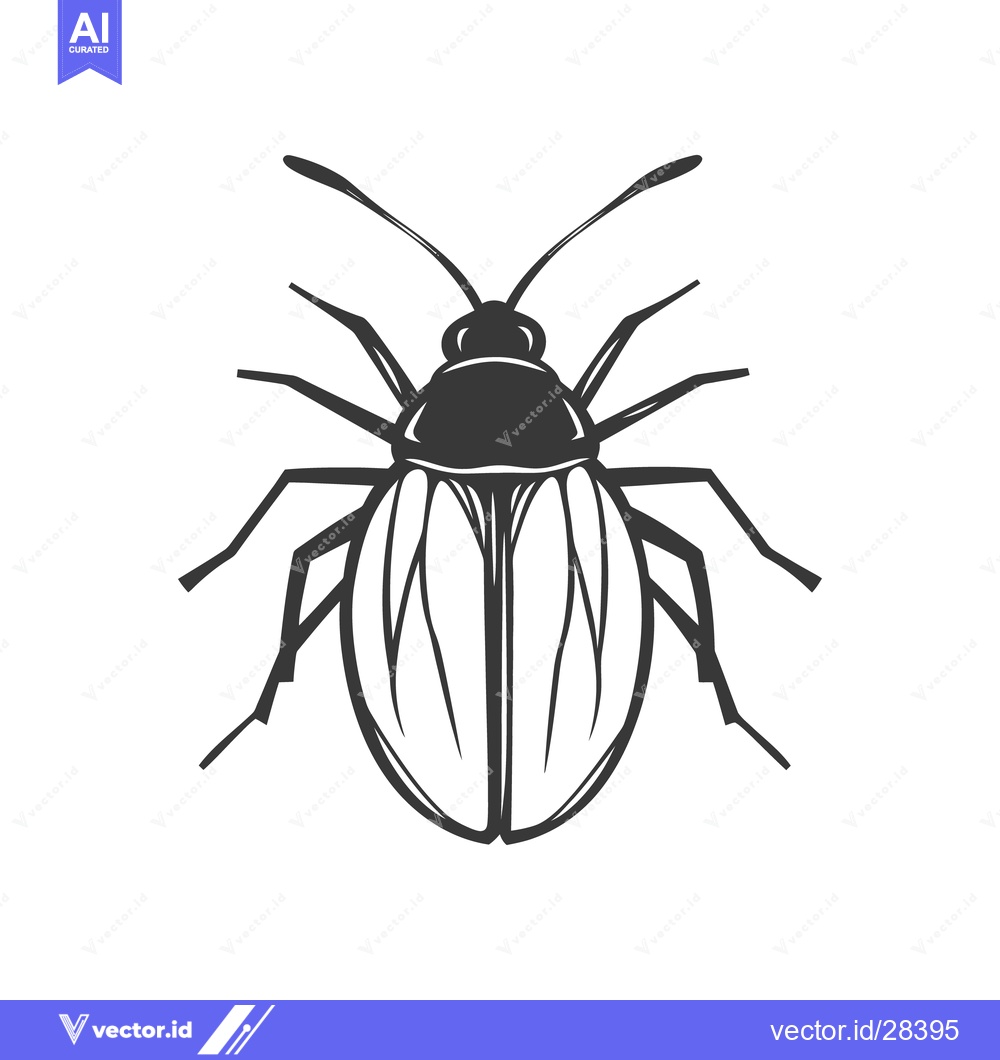 Premium Vector dari A detailed grayscale illustration of a six legged insect creature