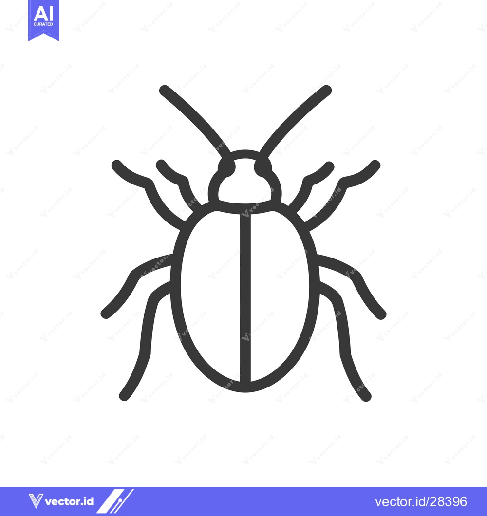 Premium Vector dari A simple black and white vector illustration of a small insect