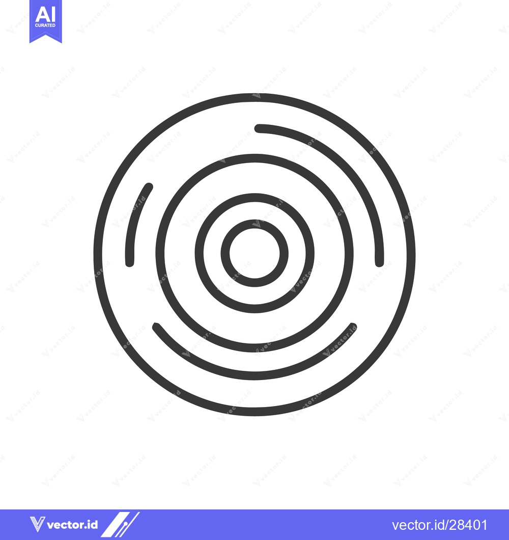 Premium Vector of Concentric Circles: Minimalist Line Art Design on White Background