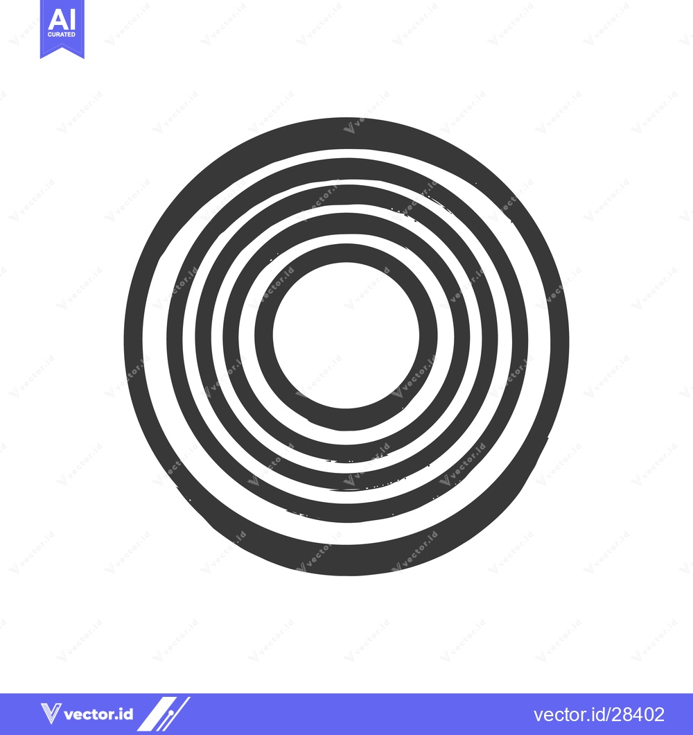 Premium Vector dari Concentric Circles: Abstract Gray Rings on White Background, Minimalis