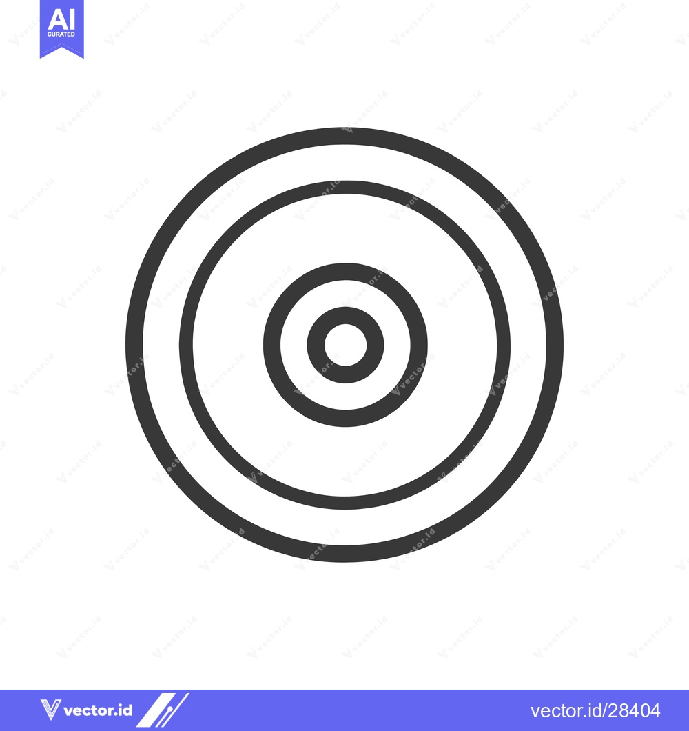 Premium Vector of Concentric Circles: Minimalist Design with Bold Black Outline on White